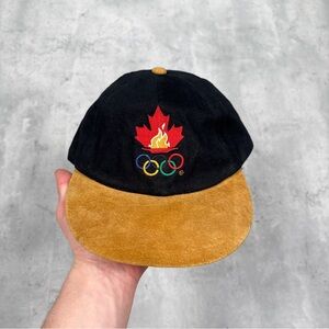 Vintage 1996 Atlanta Olympics leather strap hat with suede brim